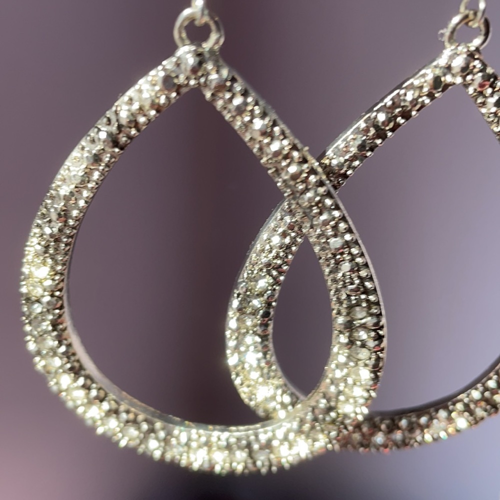 Rhinestone Statement Earrings Euc - image 2